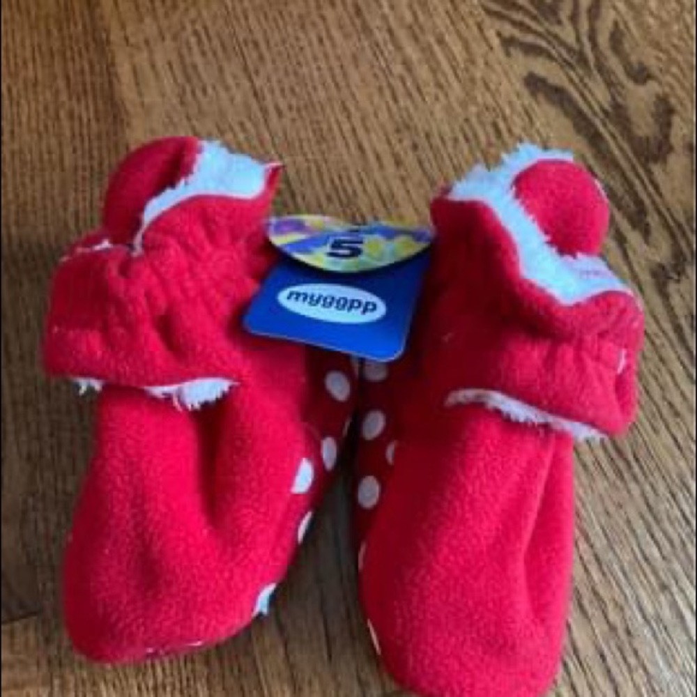 NWT myggpp Baby Velcro Fleece Booties 12-18 Months